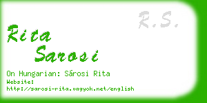 rita sarosi business card